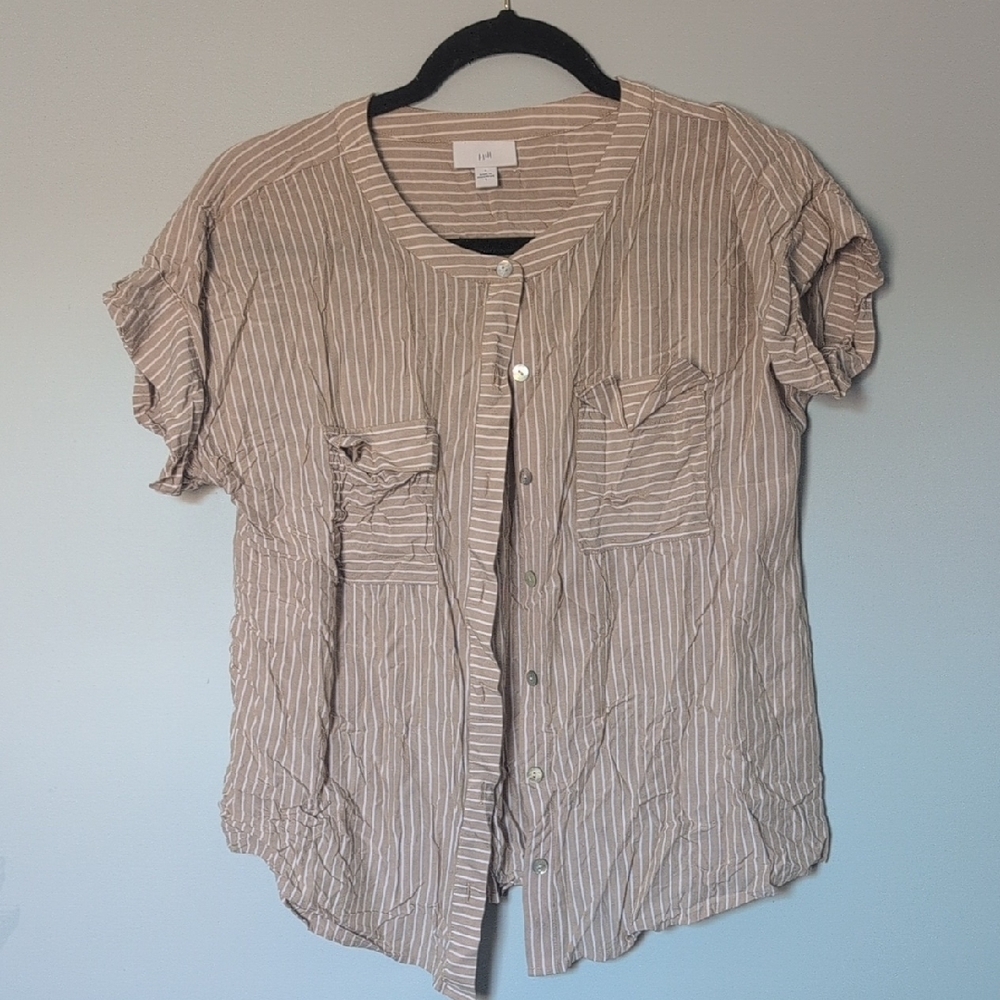J. Jill Tan Striped Top